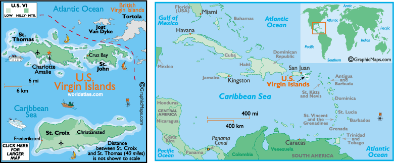 US Virgin Islands Map US Virgin Islands Us Virgin Islands Map Caribbean Sea 